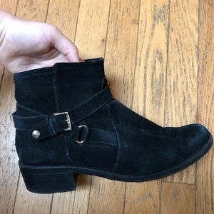 Black suede ankle boots